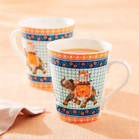 Buy Corsica Bone China Printed Milk Mug - 340ml from Corsica by Home ...