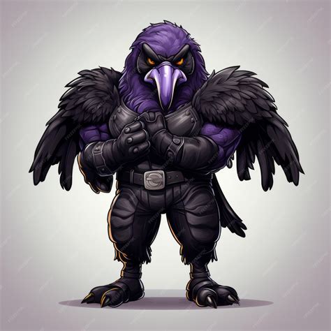 Premium AI Image | The Mighty Raven A Powerful and Fierce Mascot for ...