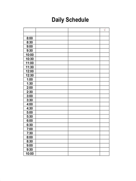 Free Printable Time Schedule 的图像结果