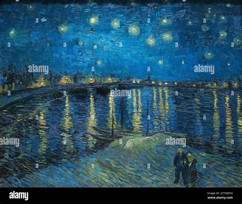 Van Gogh Starry Night over the Rhone, 1888, Vincent Van Gogh painting ...