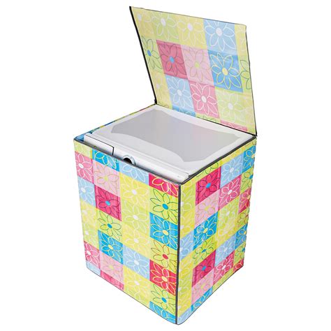 Kuber Industries Washing Machine Cover | Yellow & Check Print Washing ...