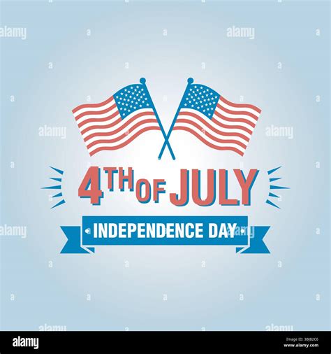 4th of July Logo Vector – Crossed Waving American Flags with ...