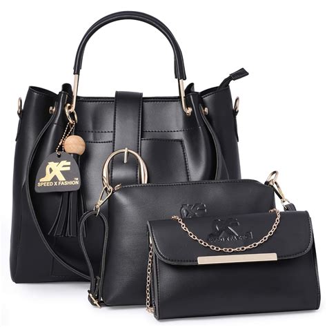 Speed X Fashion BLACK HAND BAG (COMBO) : Amazon.in: Fashion