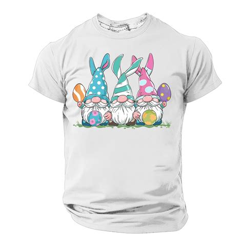 Dolkfu Mens Shirts Short Sleeve Easter Bunny Eggs Round Neck Workout ...