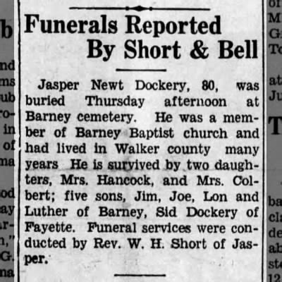 *Death Announcements/Obituaries, Walker Co., Ala. - Newspapers.com™