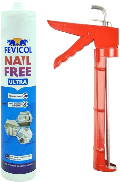 FEVICOL Nail Free Ultra Silicone Sealant with Applicator - Strong Water ...
