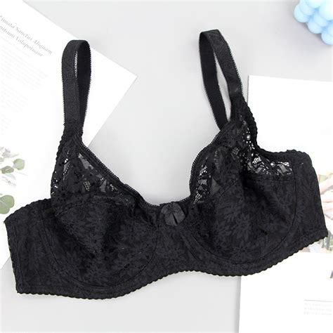 Black Womens Bras Plus Size Braslette Crop Top Underwear Strapless Lace ...