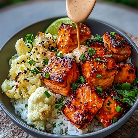 Sriracha Honey Salmon Bowls