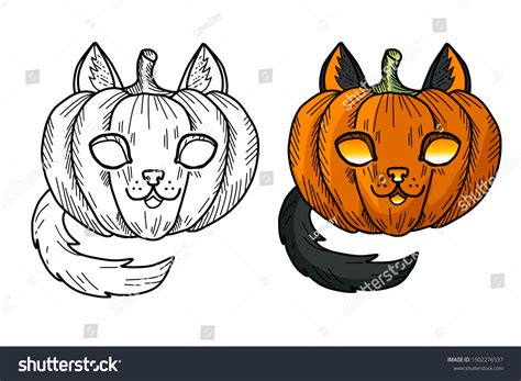 Halloween Cat Pumpkin Coloring Pages
