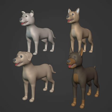 Cartoon Dogs - 3D Model by Ocstard