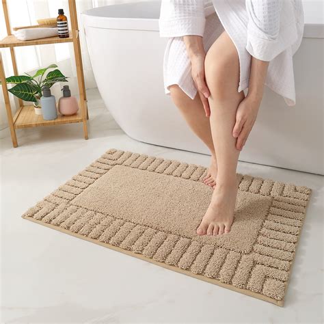 OEAKAY Bath Rug and Mat, Non-Slip Bathroom Rug, Absorbent Washable ...