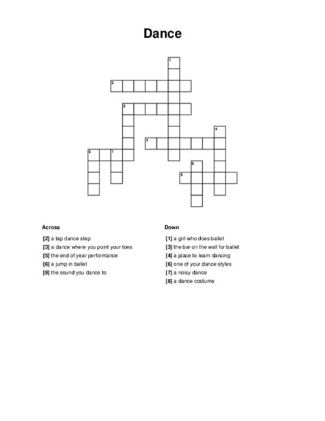 Upbeat Dance Crossword Puzzle Clue at Dwight Burke blog