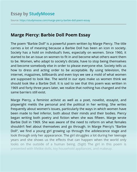 Barbie Doll Poem | aemiio-zos