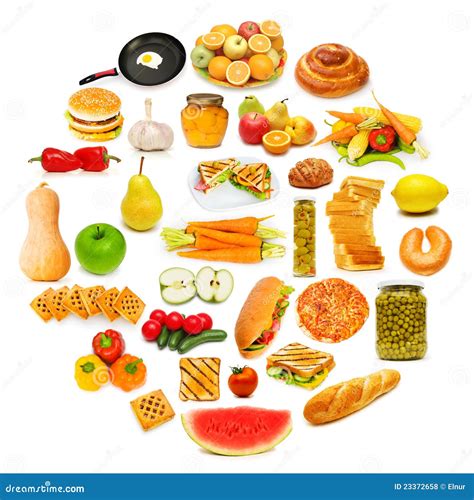 Circle with lots of food stock photo. Image of guide - 23372658