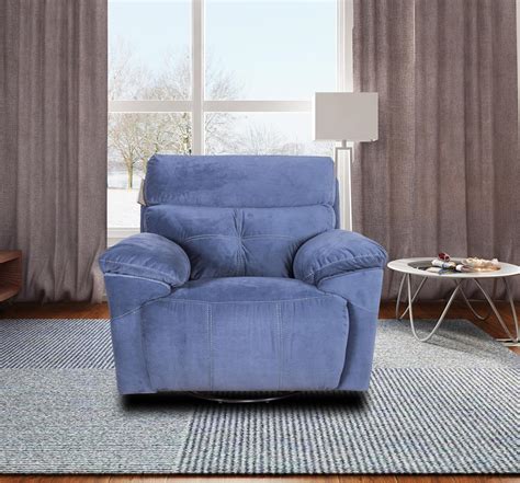 large blue velvet swivel rocker recliner chair living room