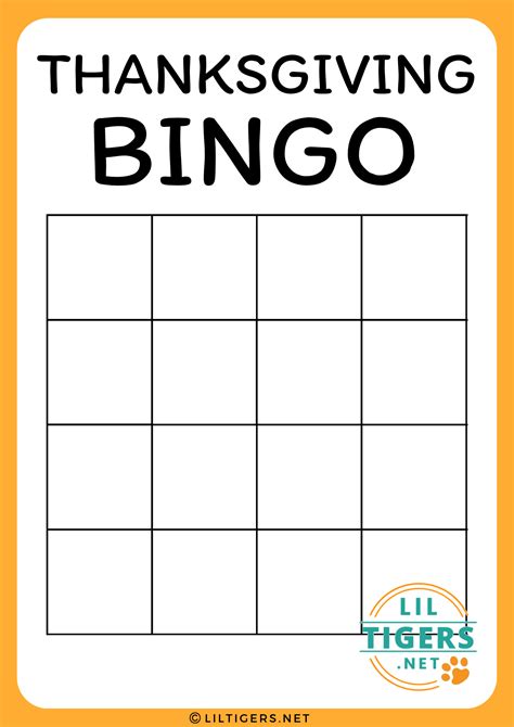 Free Printable Thanksgiving Bingo Cards - Lil Tigers