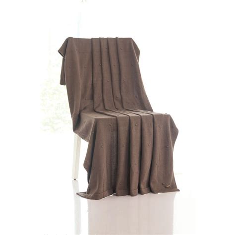 Buy PLUCHI Bubble Marley Brown Cotton Knitted All Season Ac Throw ...