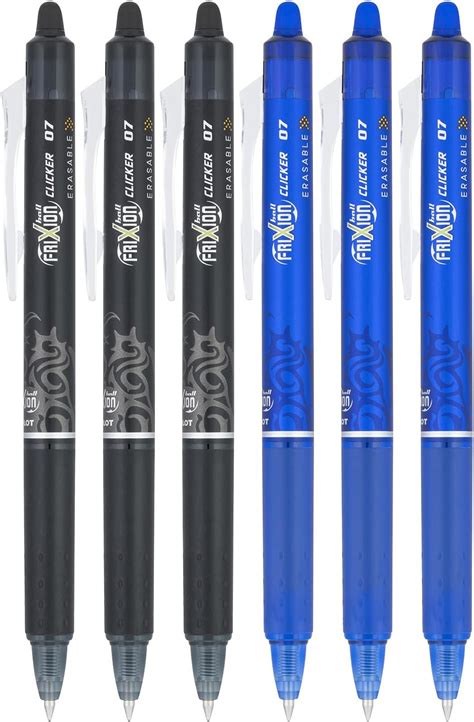 Pilot FriXion Clicker 0.7mm, Erasable Gel Pens, Fine Point (6-Pack ...