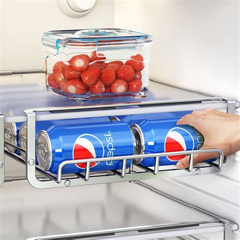 Soda Can Storage for Refrigerator, Hanging Soda Can Organizer Stainless ...