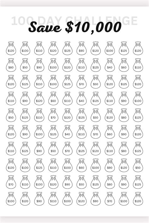 10k savings challenge printable 10 000 saving tracker 10k challenge ...