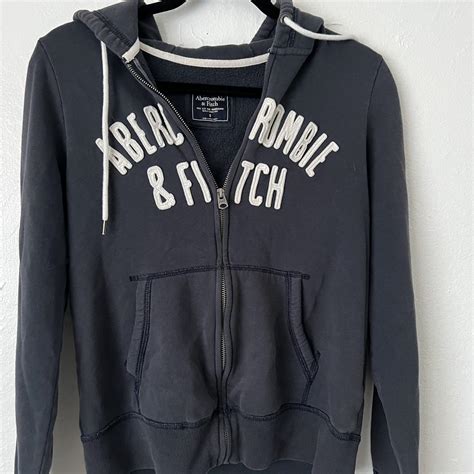ABERCROMBIE AND FITCH USED ZIP UP hooded SWEATER in... - Depop