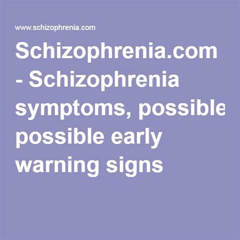 signs of schizophrenia