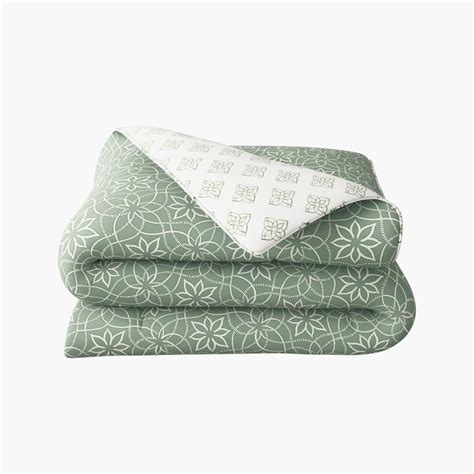 Buy PORTICO Melange Green Printed Cotton Single Bed Duvet Cover ...