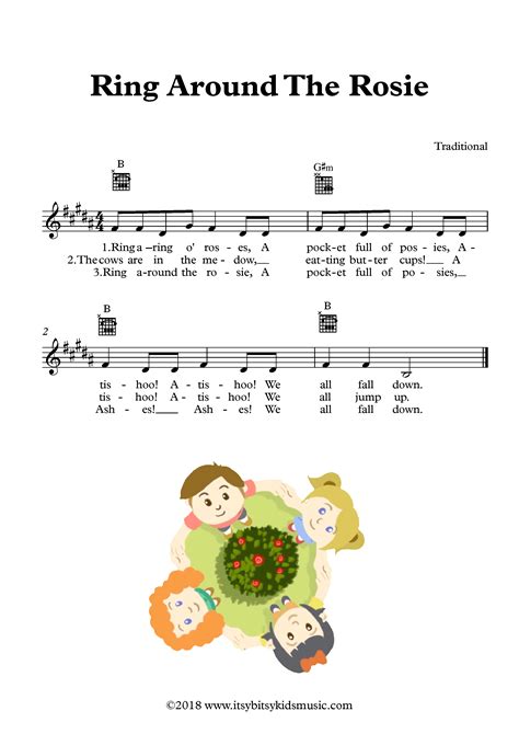 Ring Around The Rosie - Sheet Music With Chords And Lyrics