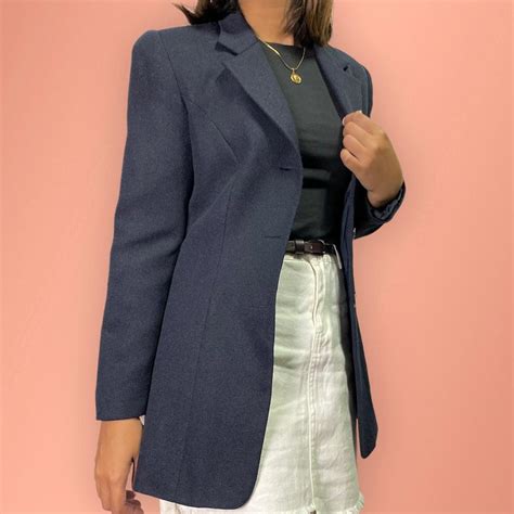 Navy Blue Blazer, Women's Fashion, Coats, Jackets and Outerwear on ...