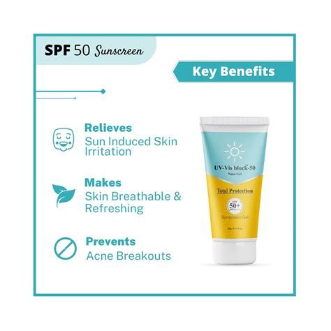 UV-Vis Block Nano Gel Sunscreen (SPF50++) 50g - Cureka