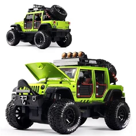 Toybot 1:24 Scale Die-Cast Rubicon Off-Road Jeeep 4x4 Car Openable Hood ...