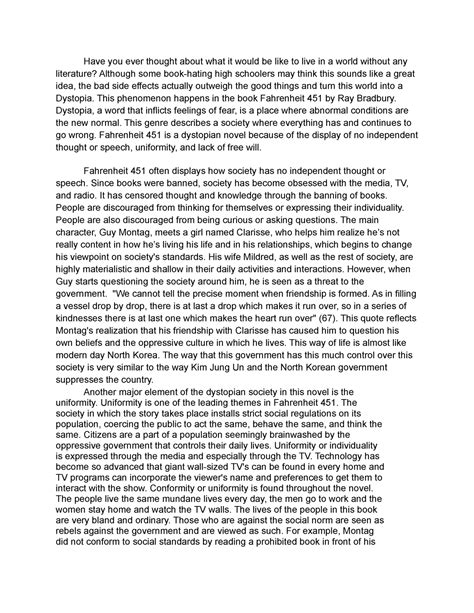 F451 essay - Why is Fahrenheit 451 a Dystopia? - Have you ever thought ...