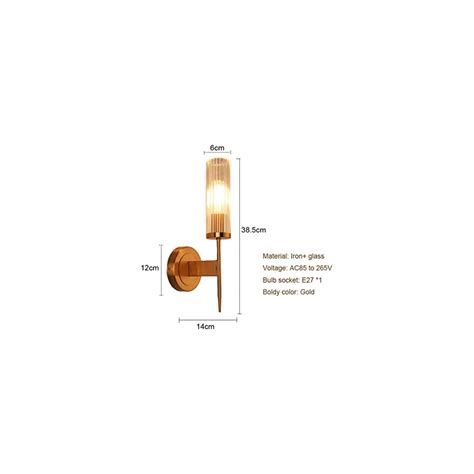 ZHYH Light Golden Metal Glass Wall Lamp Foyer Hotel | Ubuy India