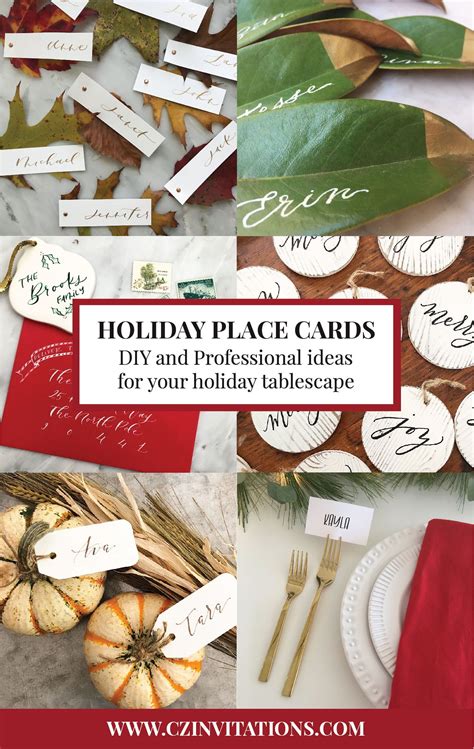 Place Card Ideas For Your Holiday Table — CZ INVITATIONS | Christmas ...