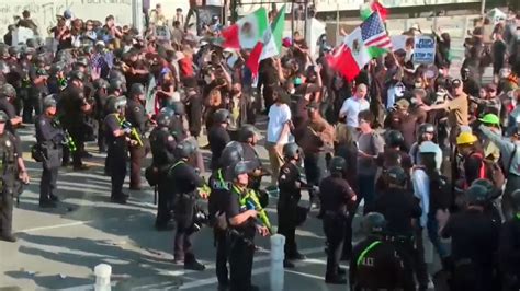 Anti-ICE raid demonstrators protest into fourth night