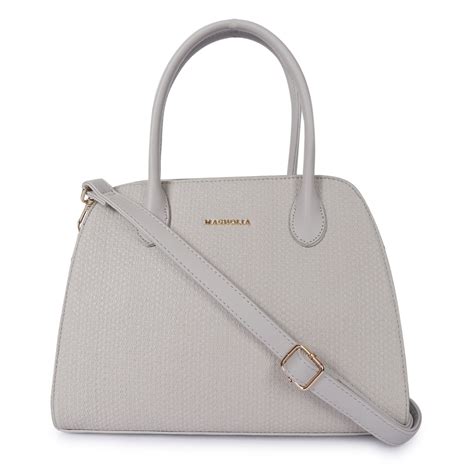 Camille Textured Gray Satchel Bag Online In India | Magnolia