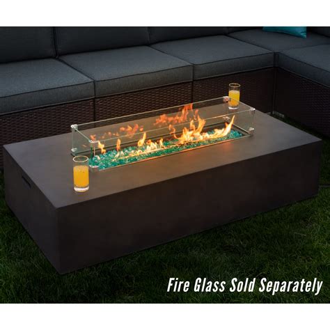 SUNBURY Outdoor 56" Propane Fire Pit Table, 50,000 BTU Dark Brown Patio ...