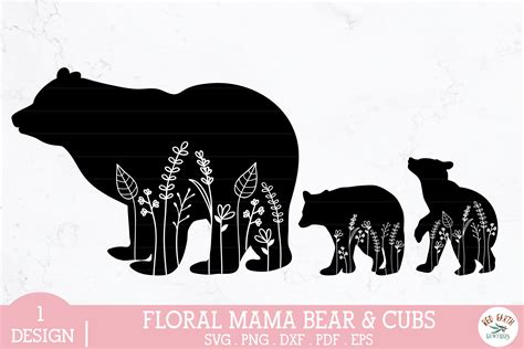 Free Floral Mama Bear Svg Cricut | Baby bear cub, Bear cubs, Mama bear