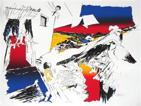 "Serried Sky": Red Violet Serigraphs Painting by Nabibakhsh Mansoori ...