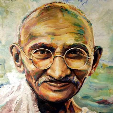 Mahatma Gandhi Portrait Painting - Canvas Prints by Peter James | Buy ...