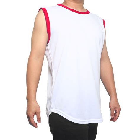 Pro USA Mens Two-Tone Sleeveless T Shirt- Round Neck Muscle Tank Top XLarge White-Red - Walmart.com