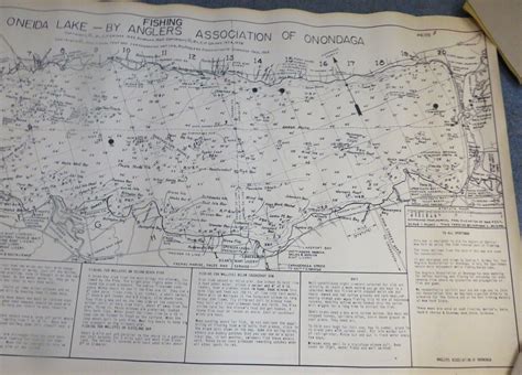 Vintage Map of Oneida Lake Fishing by Anglers Association of Onondaga 1954-1968 | #4246143974