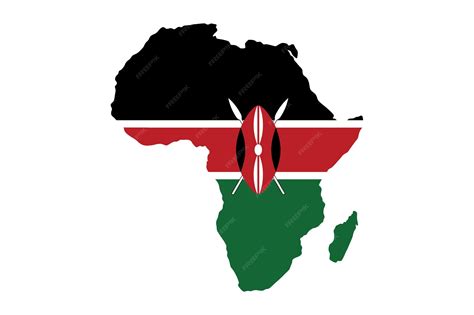 Premium Vector | A map of africa with the flag of kenya.
