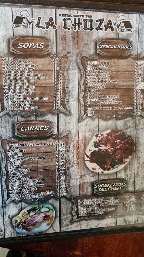 Carta del restaurante La Choza, Fuentes del Valle, Av. José López ...