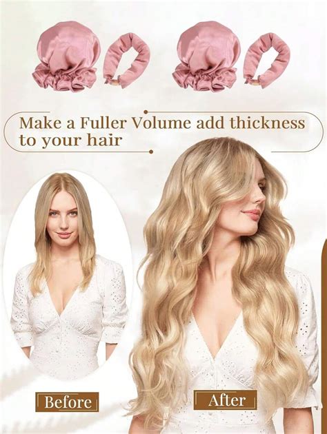 Satin Heatless Hair Curler 1Sets/2PCS, Pillow Soft Rollers With Hair ...