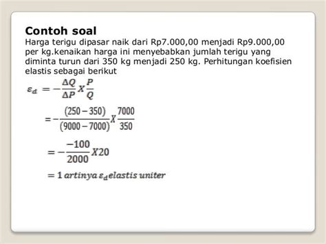 Contoh Soal Elastisitas Permintaan dan Penawaran