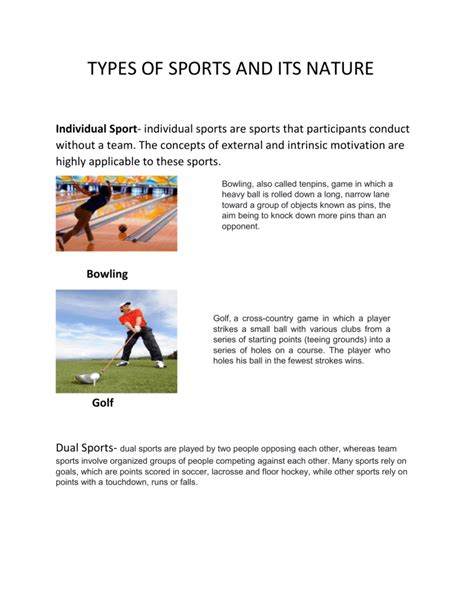 Types of Sports 的图像结果