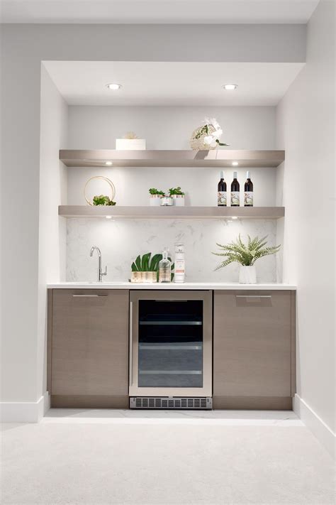 Built in Bar with Sink and Wine Cooler, Custom Shelves | Modern home bar, Home wet bar, Home bar ...