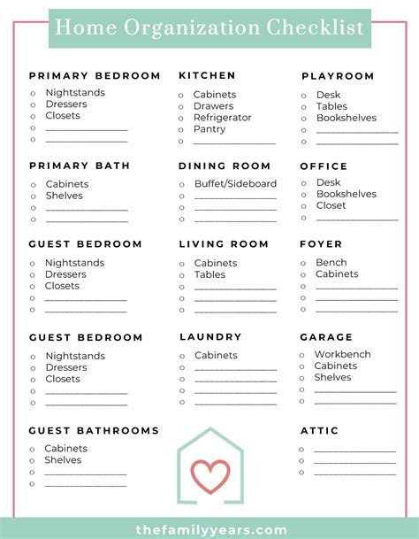 Home Organization Checklist Free Printable Cleaning Checklist
