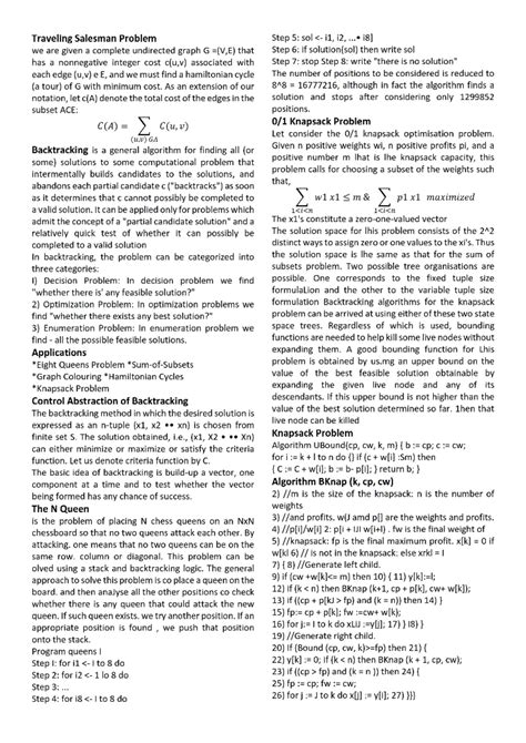 Design and Analysis of Algorithms: Module 6 Summary Notes - Studocu